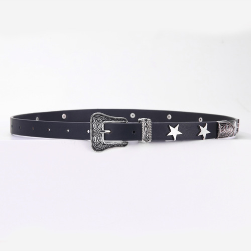 Individual Design Star Accessory Belt for Women, New Style, Versatile, Retro Denim Belt with Punk Style Decoration for Women