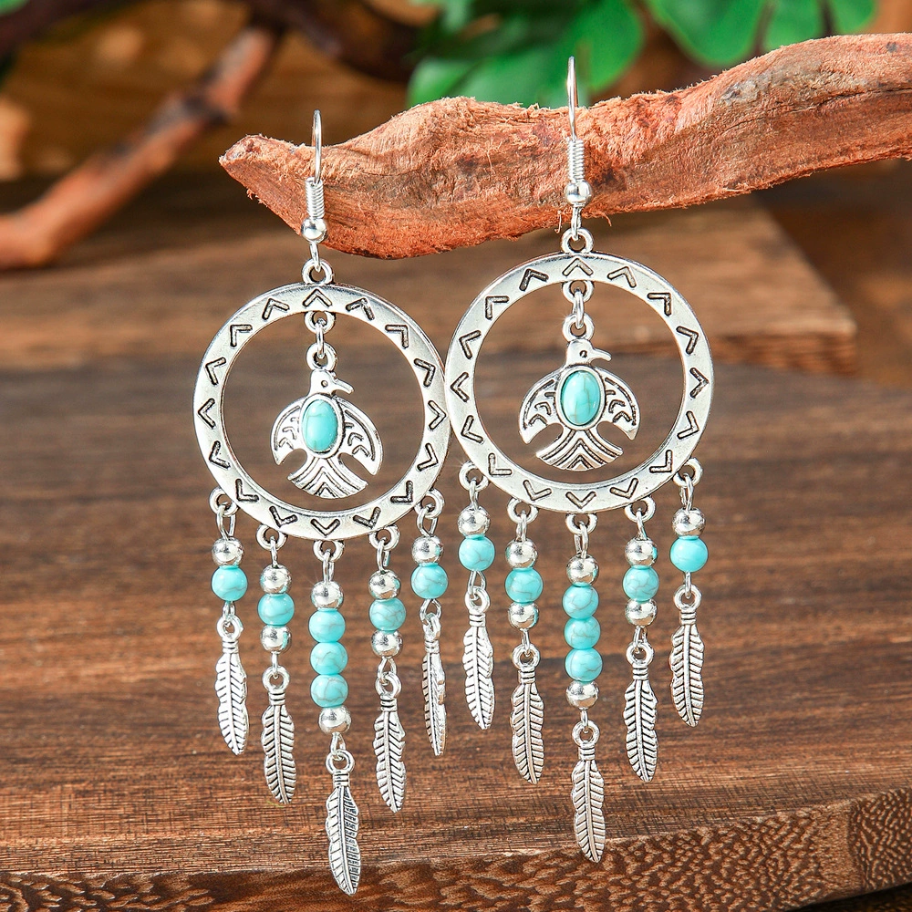 Серьги ретро этно Handmade, кисточка-талисман бохо низкопроходимые клипсы, лёгкий