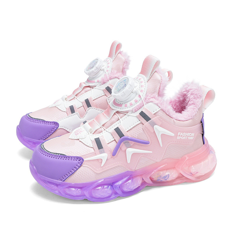 儿童大棉运动鞋冬季新款男童加绒棉鞋防寒保暖皮面休闲鞋