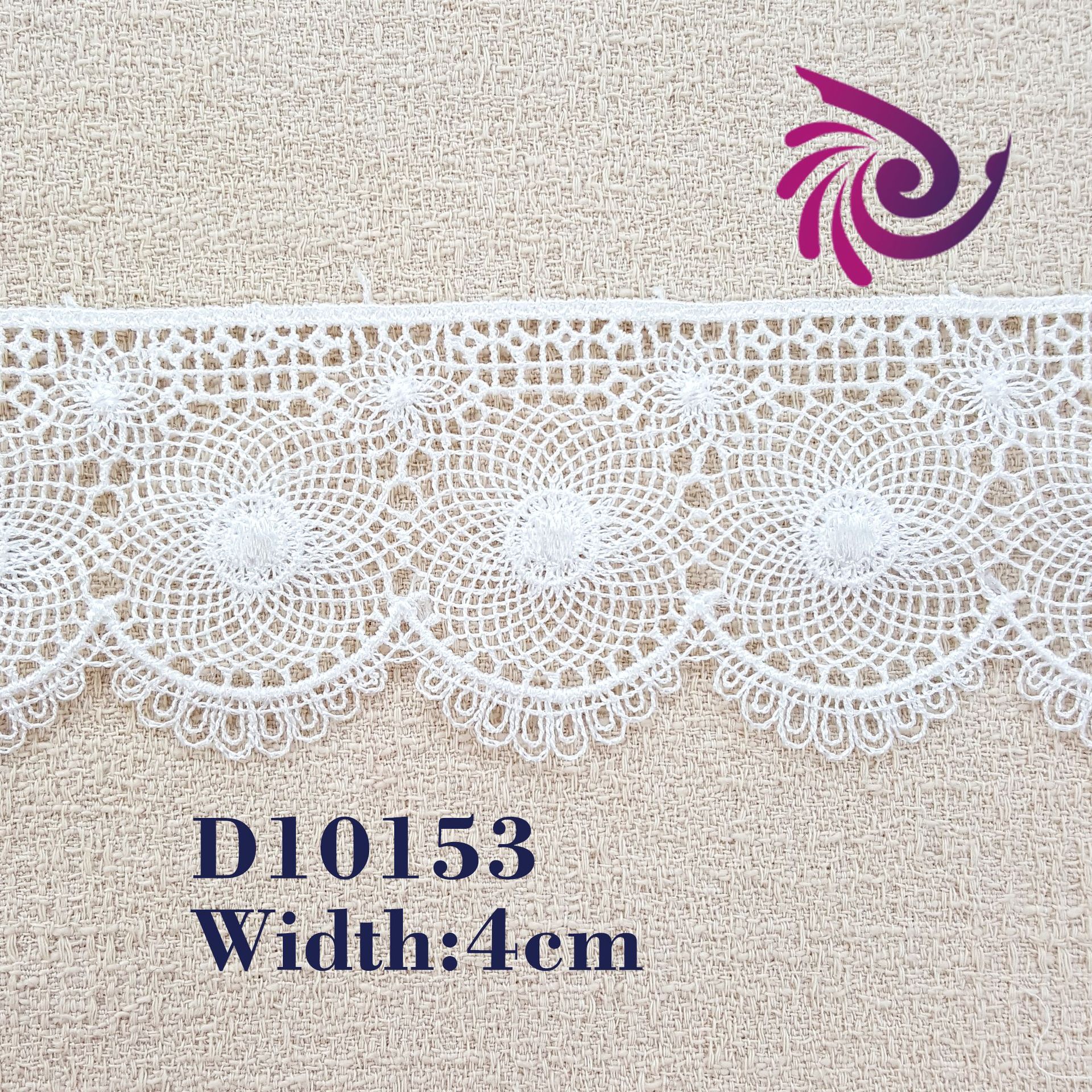 4CM厘米单边涤纶刺绣花边 旗袍礼服婚纱花边辅料批发 水溶花边