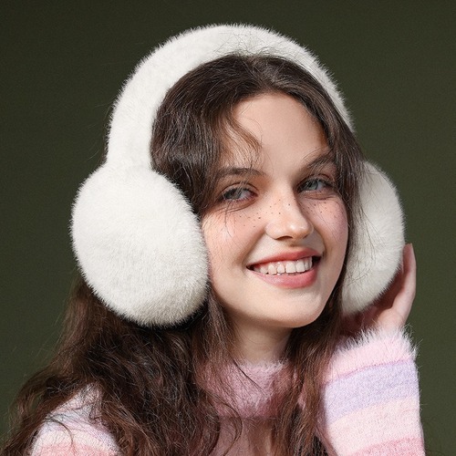 Winter Women's Ear Muffs Faux Fur Warm Ear Muffs Cute Foldable Outdoor Ear Muffs for Women Girls Outdoor