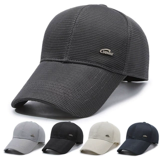 夏季男士新款加长帽檐棒球帽全网眼透气遮阳帽户外休闲钓鱼遮阳帽