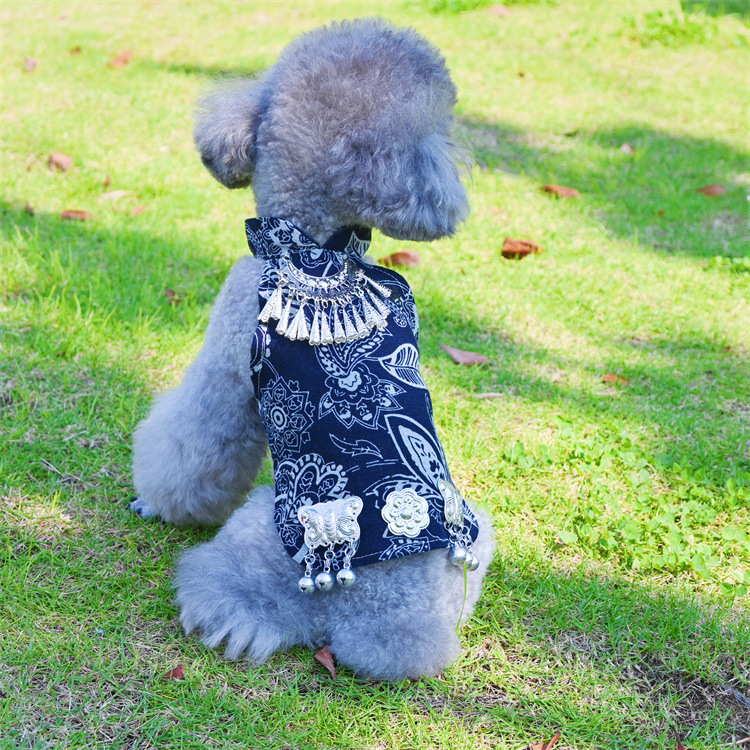 宠物衣服薄款透气狗狗衣服夏季花衬衫泰迪比熊小型犬少数民族衣服|undefined