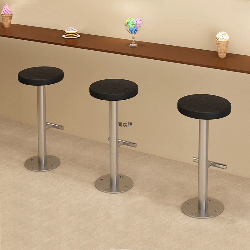 Fixed Floor Bar Chair, Sturdy and Durable Stool, Industrial Style Cafe Milk Tea Shop High Stool, Iron Chair