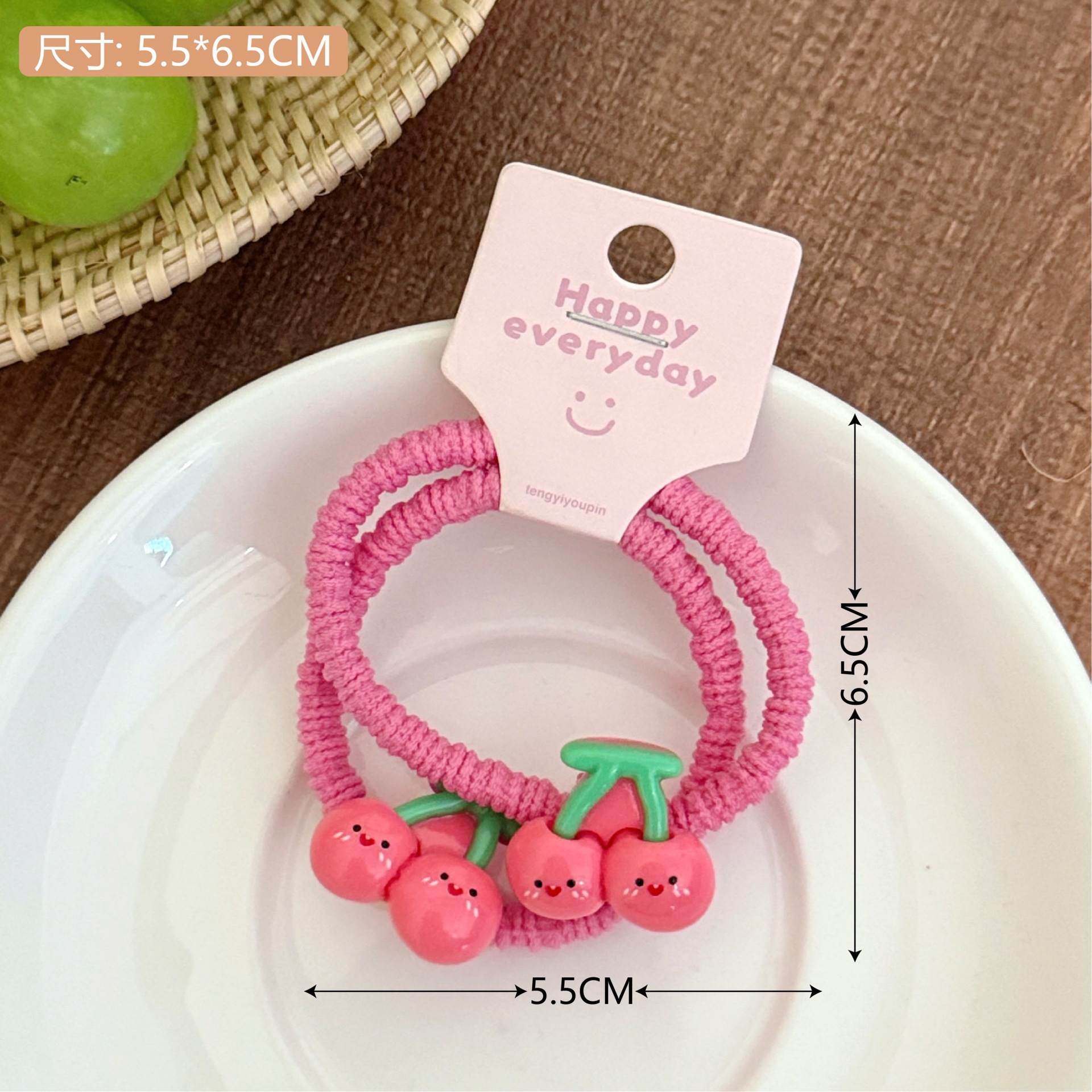 Caricatura lindo cerdo comer jugar pan divertido niño cabello cuerdas de pelo beige intestino pequeño círculo de alta elasticidad estudiante cabello adornamiento para mujeres