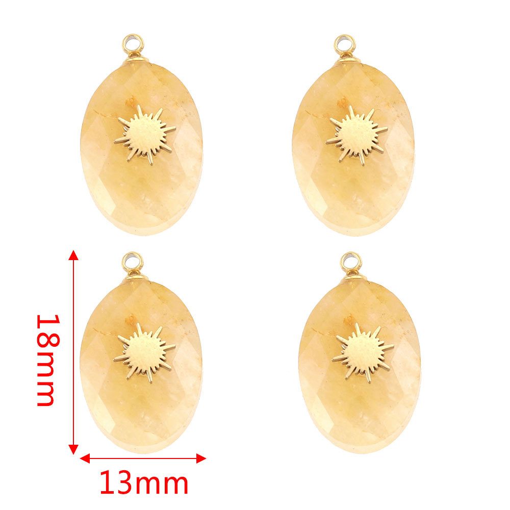 Europa y América Piedra Natural Rosa cristal turquesa Acero inoxidable titanio acero cuadrado pequeño colgante DIY joyería collar Accesorios