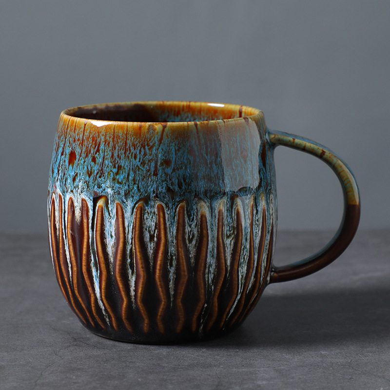 Cerámica transfronteriza 600ml taza de agua de gran capacidad Mack taza de desayuno de alto valor facial taza de cerámica gruesa en taza de café