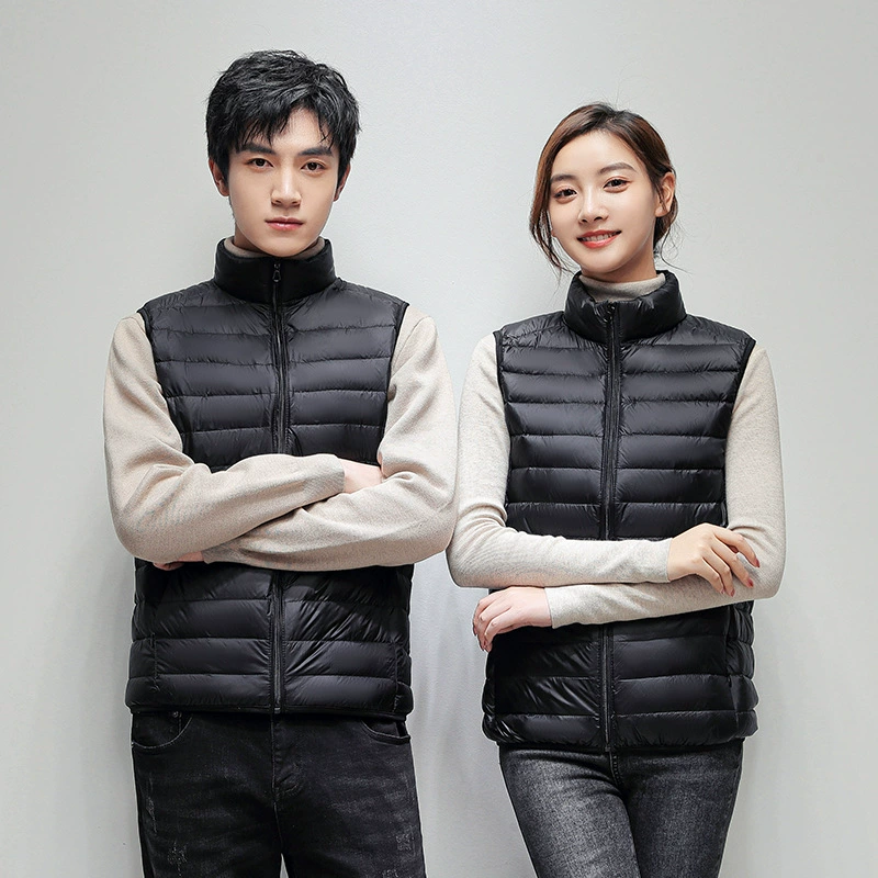 (Cross-border trading), light and thin vest with down for men and women, jacket, for beloved, feather stuffing