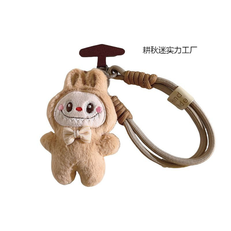 多用途のピンクのラブブー人形ペンダント携帯電話ストラップ織りショートバックパックペンダント携帯電話ケースユニバーサル|undefined