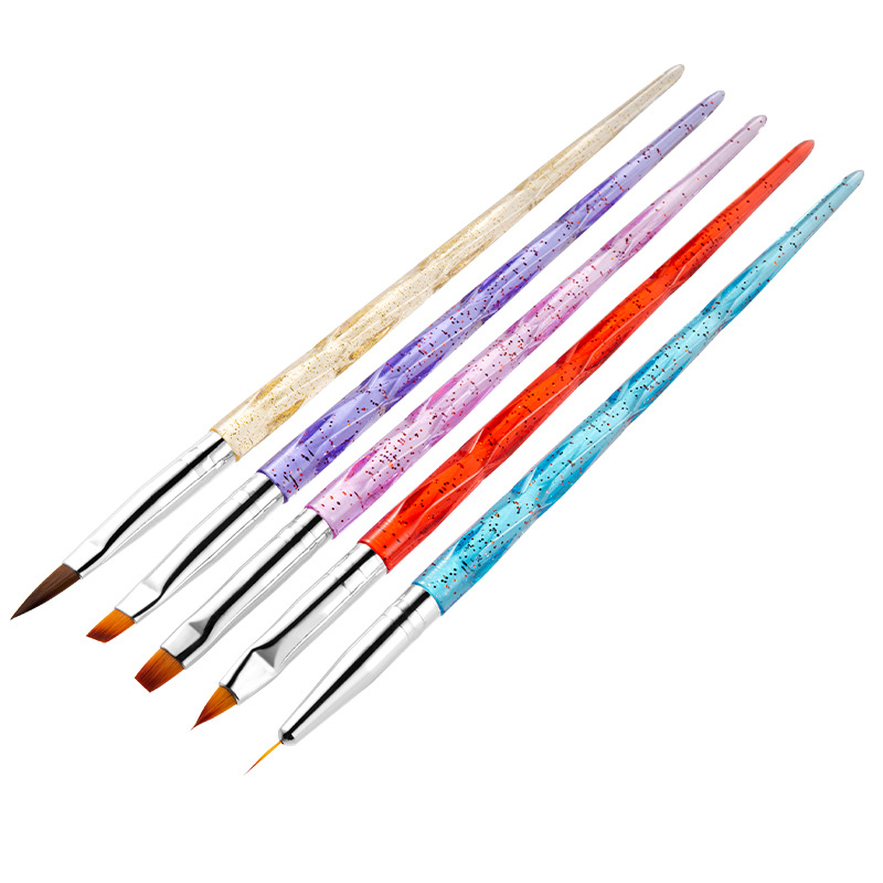 厂家直供 新品美甲3支/5支套装彩绘雕花笔拉线笔平头斜头笔光疗笔