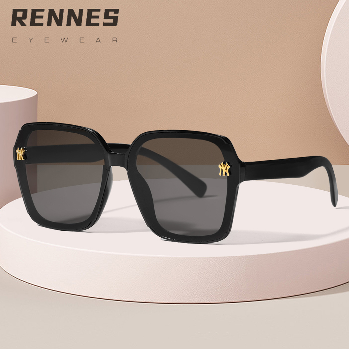 Nuevos accesorios de metal pequeños de aspecto facial de Marco elegante de estilo coreano para mujer de moda gafas de sol al aire libre a juego
