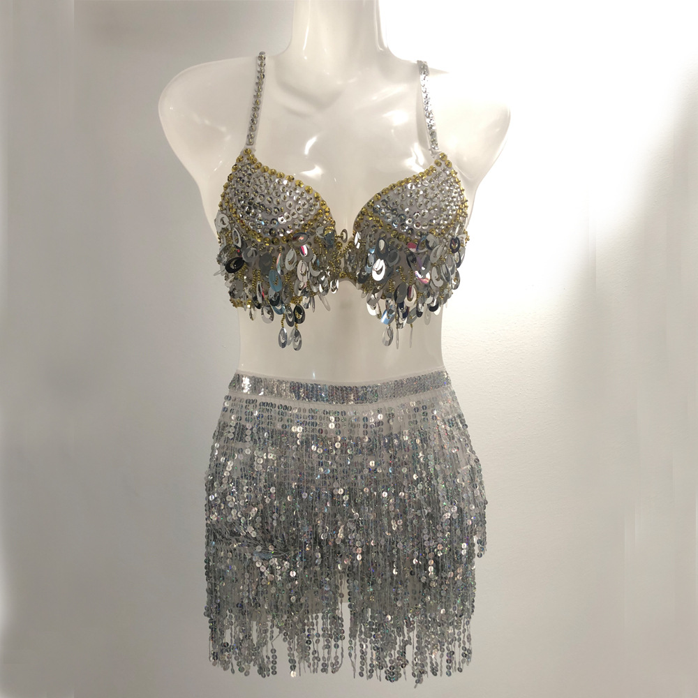 Halloween Costume Sequin Dress Belly Dance Jazz Dance Steel Tube Dance Dress Sequin Tassel Dance Dress Stage Performance Dress