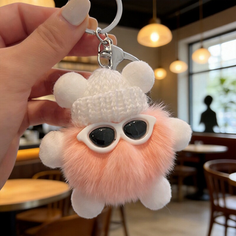 Imitation plush coal ball pendant manufacturers wholesale car key bag cartoon plush doll pendant fashion cool keychain Imitation plush coal ball pendant manufacturers wholesale car key bag cartoon plush doll pendant fashion cool keychain