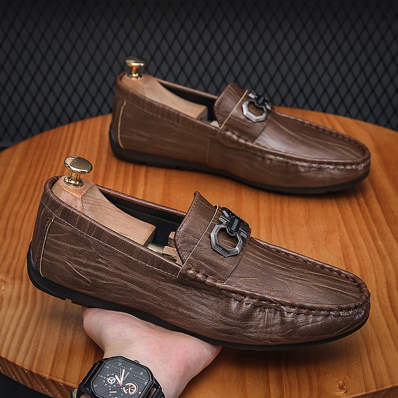Peas shoes men's shoes spring and summer breathable men's casual men's shoes soft sole beanie shoes trendy versatile slip-on lazy shoes_vogarts.com