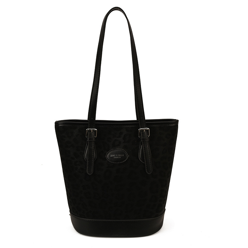 Cross-border 2025 otoño y invierno nuevo retro leopardo bolso de brazo de moda de viaje bolso de cubo de mujer moda coreana bolso de hombro