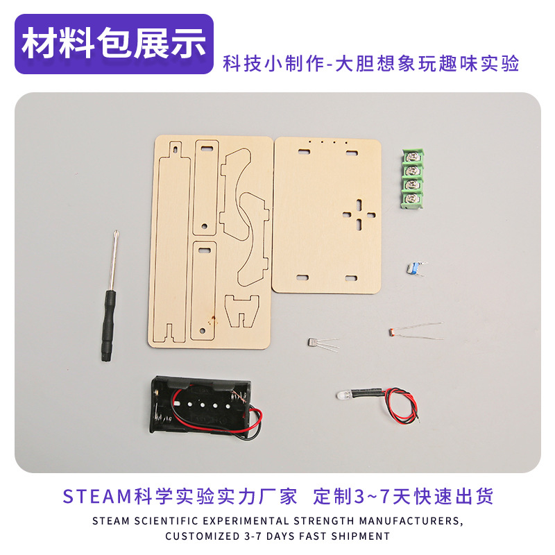 Ciencia y Tecnología pequeña producción invención Escuela Primaria estudiante ciencia experimento juguete tallo control de luz lámpara de calle experimento fabricante