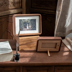 Wooden black walnut rounded arc picture frame, DIY 6-inch photo frame, photo printing