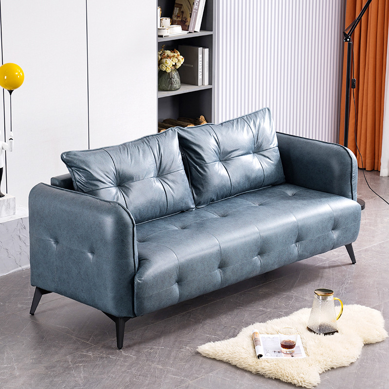 Nordic simple technology cloth sofa small apartment living room straight row sofa rental House B & B Italian sofa double
