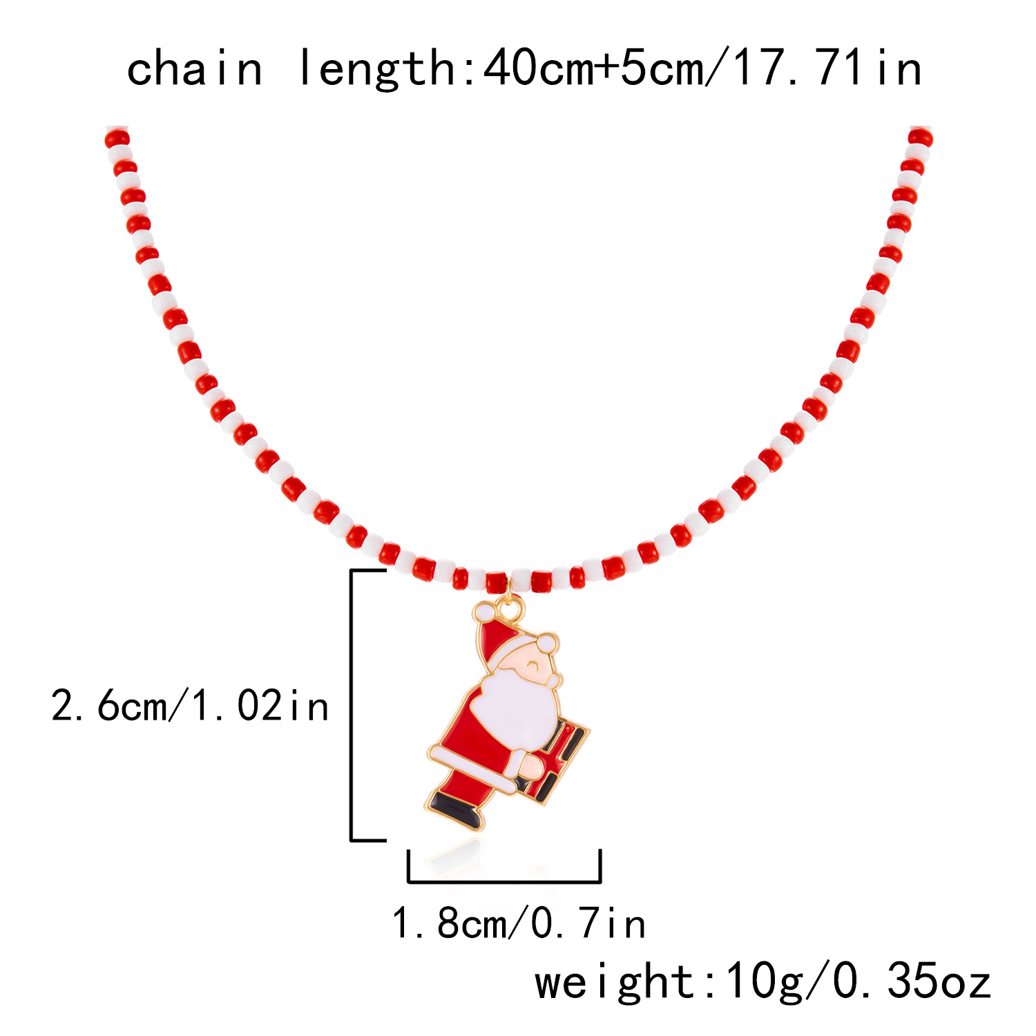 nouveau collier de perles fait main à la mode et polyvalent collier de perles de riz de sapin de Noël Père Noël femme_voghion.com