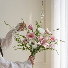 家居朝露花艺假花花摆设轻奢客厅花束电视柜装饰花卉