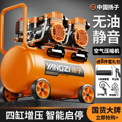 Small Air Compressor 220V High-Power Oil-Free Silent Portable Woodworking Air Pump High-Pressure Air Pump Air Compressor