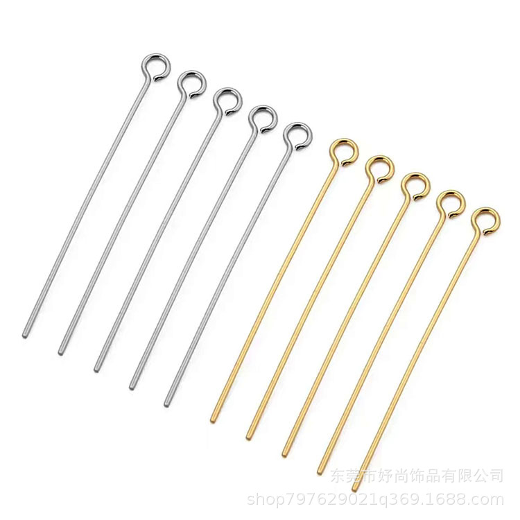 不锈钢9字针0.5-0.7mm线串珠穿珠九字针DIY钛钢饰品针diy饰品配件