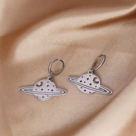 不锈钢星光灿烂的土星行星耳环为妇女箍耳环婚礼派对礼物