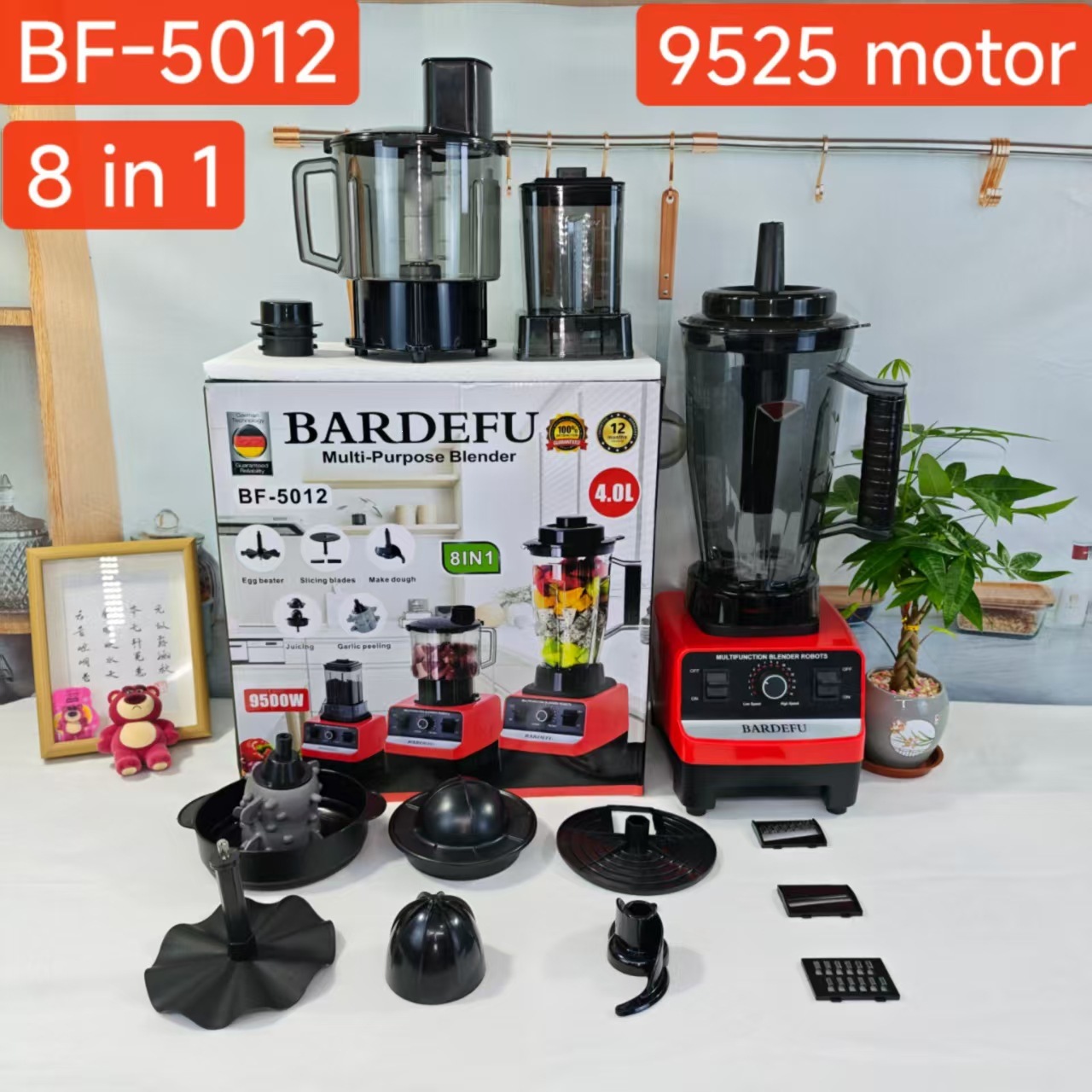 4L 8in1 mezcladora comercial de acero inoxidable mezcladora de alta potencia carne triturada máquina de jugo de hielo fábrica transfronteriza