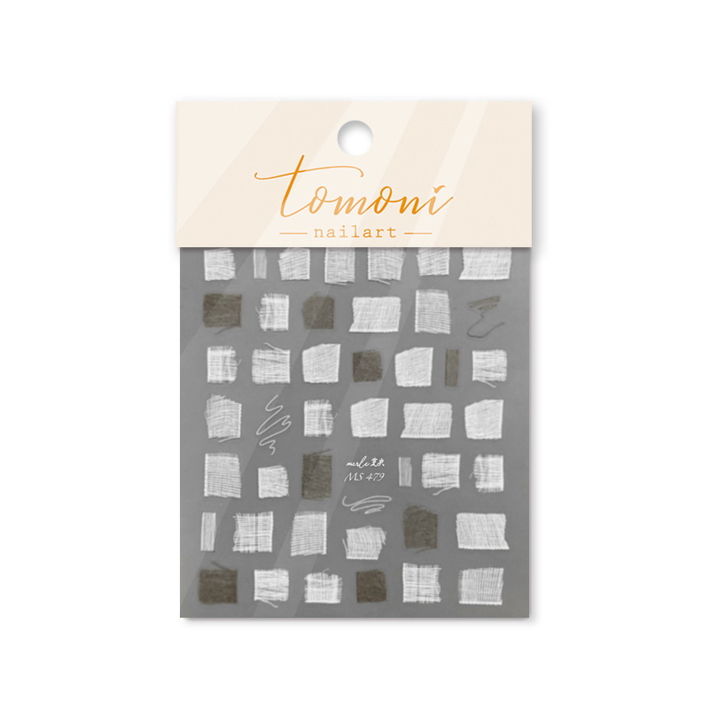 Tomoni fino duro uñas pegatinas sin pérdida cooperación japonés retro uñas pegatinas al por mayor carta tela MS472