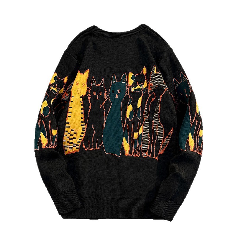 Slim-Fit Crewneck Sweater For Men – Trendy Knit Pullover With Jacquard Detail (S-2XL, Lightweight Polyester For Streetwear Styling)_voghion.com