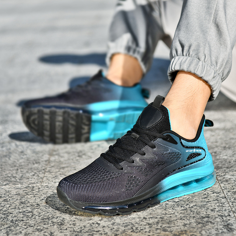 Running Shoes for Men 48 Sports Students High School Entrance Examination Large Size Full Palm Air Cushion 47 Summer Fly Woven Mesh Breathable Shock-Absorbing Sports Shoes