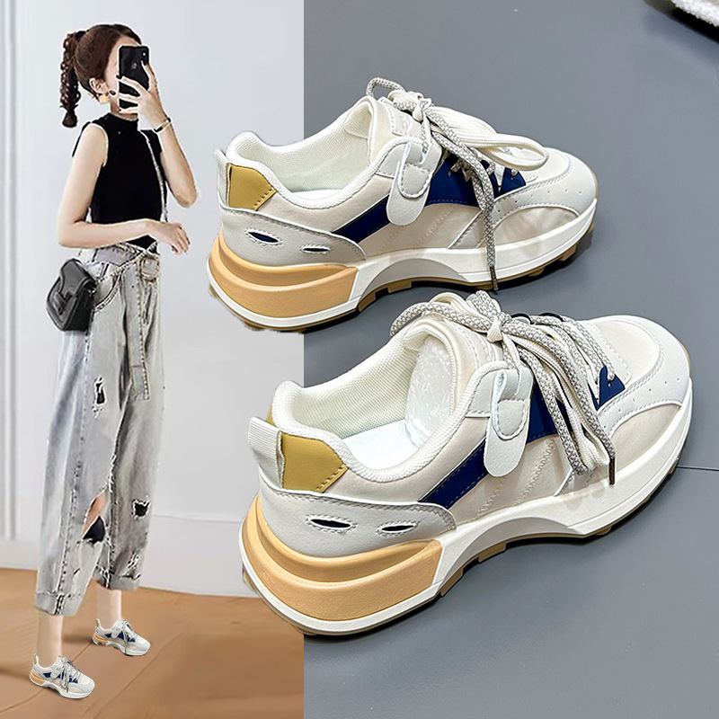 Ins Korean Style Dad Shoes for Women 2024 Spring New Women's Shoes Student Running Sneakers Versatile Heightening Forrest Gump Shoes Ins Korean Style Dad Shoes for Women 2024 Spring New Women's Shoes Student Running Sneakers Versatile Heightening Forrest Gump Shoes