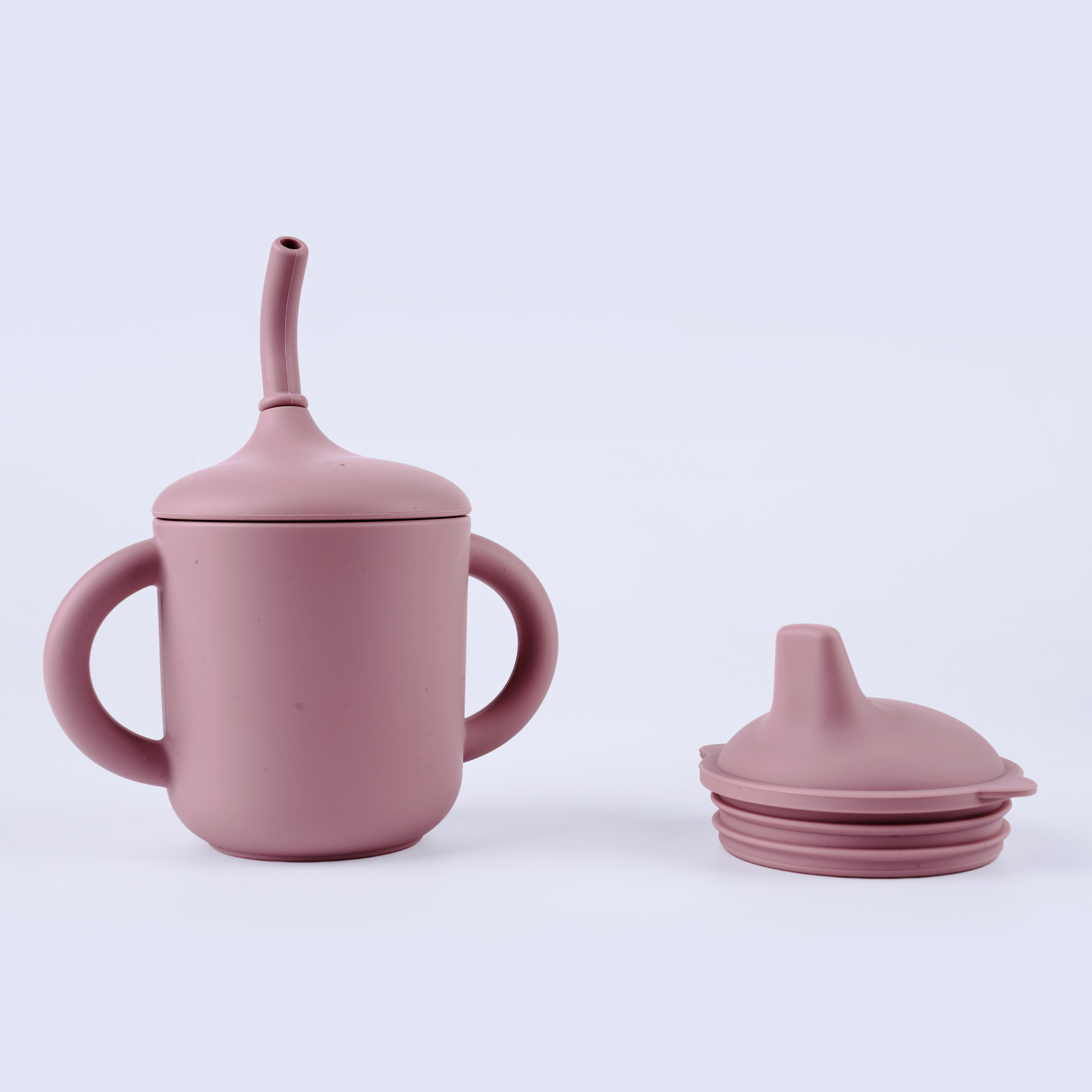 Taza de silicona para bebés, taza de alimentos para bebés, taza de silicona de grado alimenticio, taza de agua para bebés, taza de boca de pato para niños