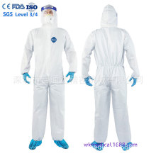 可出口type5/6 55g一次性防护服EN14126连体化验室隔离服FDA 510K
