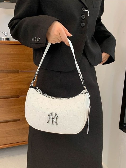 Bolso de brazo coreano MLB 2025, nuevo bolso de mano, letras impresas NY, moda versátil, bolso de hombro.