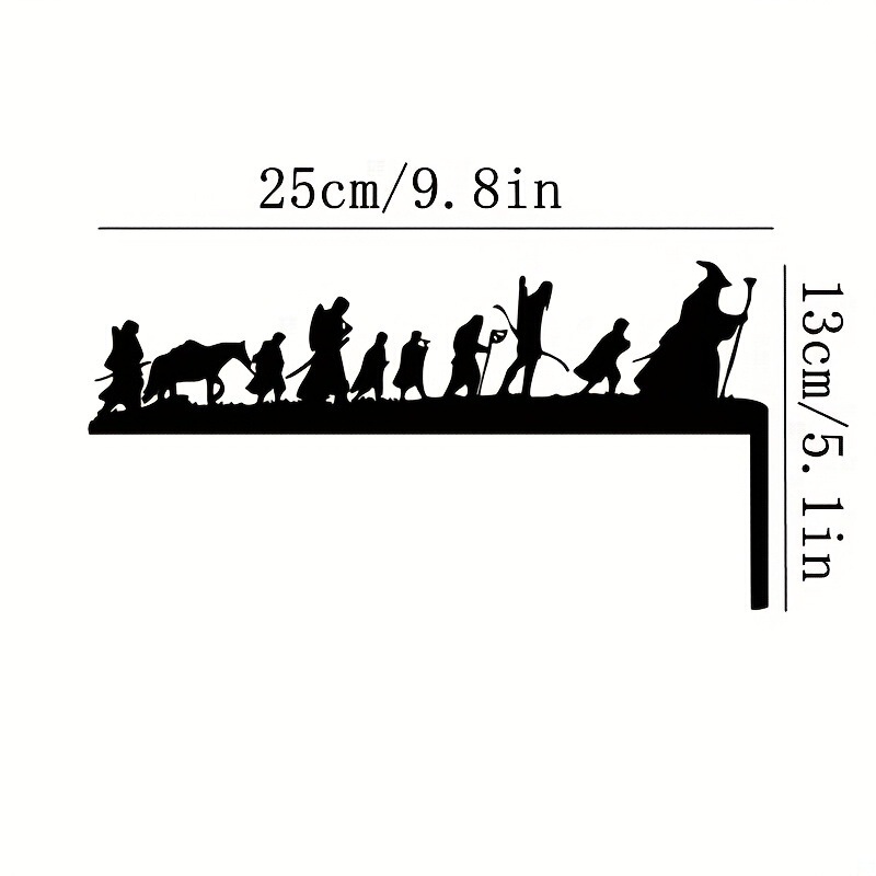 跨境黑色金属门角装饰创意魔戒远征队剪影壁饰立体门框装饰壁挂|undefined