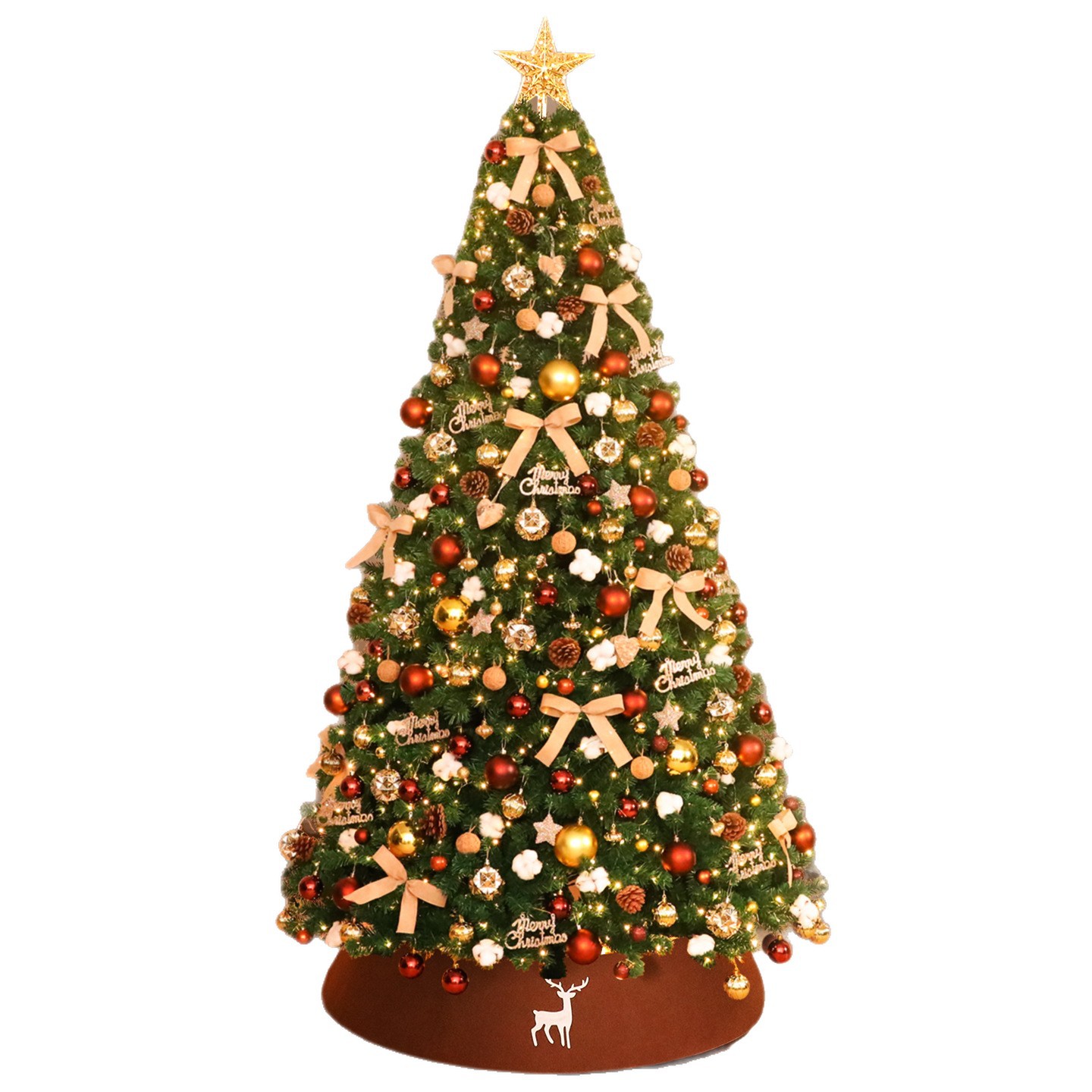 Shengyuan nuevo conjunto de árbol de Navidad de PVC adornos domésticos grandes adornos de árbol de Navidad interiores y exteriores al por mayor