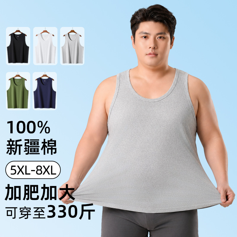 Extra Large 100% Cotton Antibacterial Thin Undershirt for Men, Plus Size, 150kg Pure Cotton Sleeveless T-Shirt Vest Extra Large 100% Cotton Antibacterial Thin Undershirt for Men, Plus Size, 150kg Pure Cotton Sleeveless T-Shirt Vest