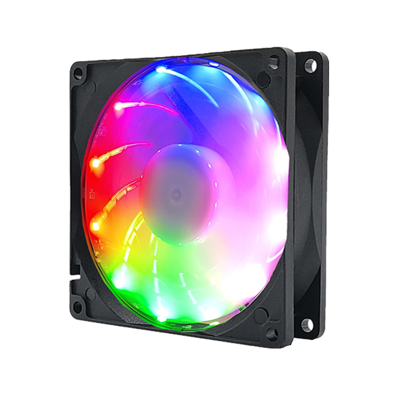デスクトップ CPU 冷却ファン 9 センチメートルサイレント小型 4Pin ファン 3 ピンコンピュータ 4Pin 4 線式カラーライト pwm 温度制御|undefined
