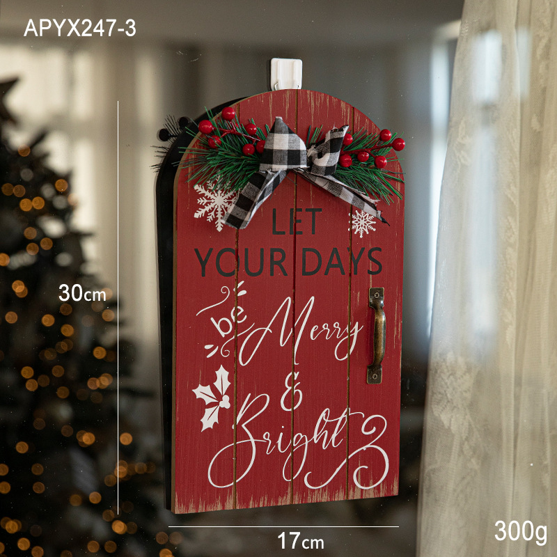 Nuevos adornos navideños exquisitos, accesorios de decoración para escenas navideñas, decoraciones colgantes de madera, adornos para pared, adornos para puerta, letreros para puerta