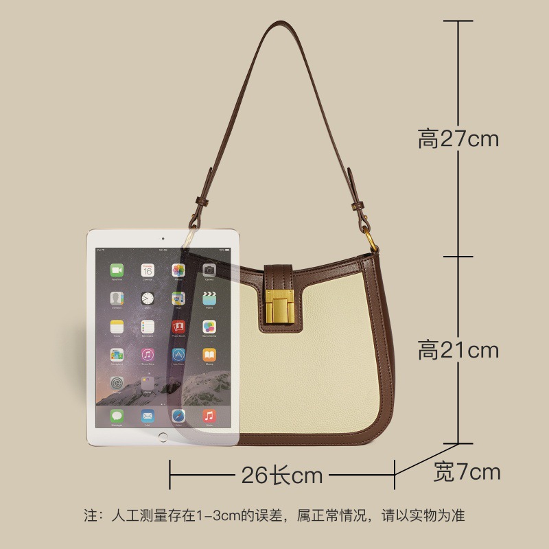 Luxury New Fashion Underarm Bag For Women, Top Grain Cowhide Crossbody Bag, French Niche Design Shoulder Bag - Thumbnail 4