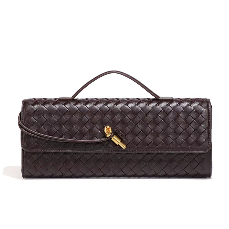 Niche Design Luxury Woven Shoulder Baguette Bag, Fashionable Elegant Clutch Evening Bag, Women's Crossbody Bag - Thumbnail 6