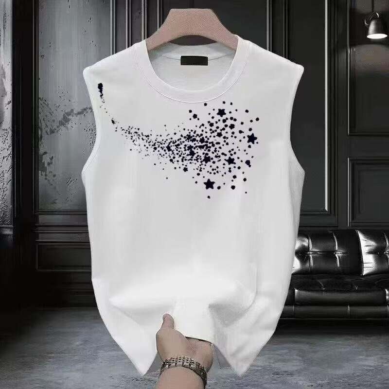 Men's Cartoon Embroidery Sleeveless Tank Top | Loose Fit Summer Streetwear | Comfortable Daily Casual Vest_viptrois.com