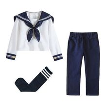 儿童日系JK制服水手服学院风女童百褶裙演出套装男童海军风制服