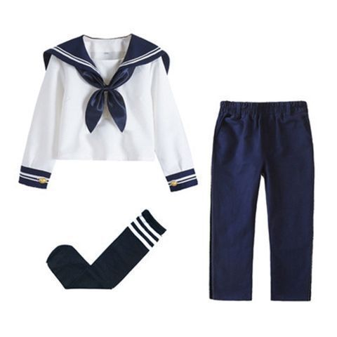 儿童日系JK制服水手服学院风女童百褶裙演出套装男童海军风制服