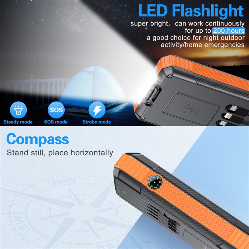 The new 22.5W fast charging solar charging treasure 33800mAh4 mobile power supply with fast charging line The new 22.5W fast charging solar charging treasure 33800mAh4 mobile power supply with fast charging line