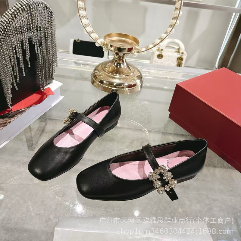 High-End 2026 New Model Genuine Leather French-Style Round-Toe Shallow Slip-On Flat Mary Jane Ballet Shoes High-End 2026 New Model Genuine Leather French-Style Round-Toe Shallow Slip-On Flat Mary Jane Ballet Shoes