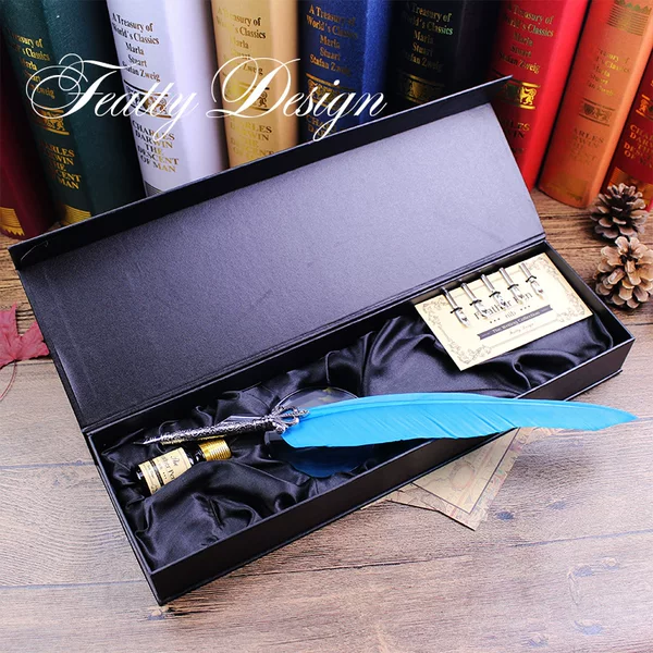 T01GA-L2 high-end business gift exquisite European retro dip feather pen gift box suit quill pen