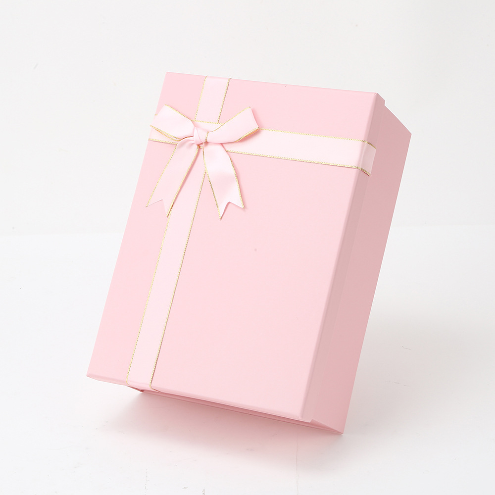 Caja de regalo plegable de una pieza, caja de regalo de vacaciones, caja de regalo de tapa, caja de regalo de arco de tapa, caja de regalo de vacaciones en stock