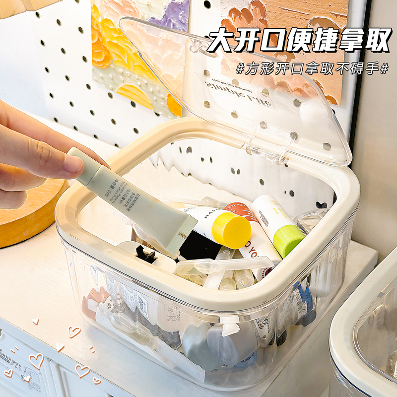 ♔ Acrylic Transparent Desktop Storage Box for Single-Use Essence, Cosmetics, Skincare Samples, and Small Miscellaneous Items